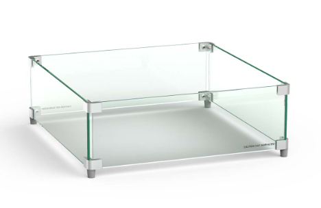 American Fyre designs - Square Glass Wind Guard (For square Cosmopolitan & Contempo Tables)