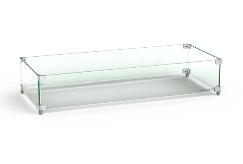 American Fyre designs - Rectangular Glass Wind Guard (For Cosmopolitan & Contempo Tables)