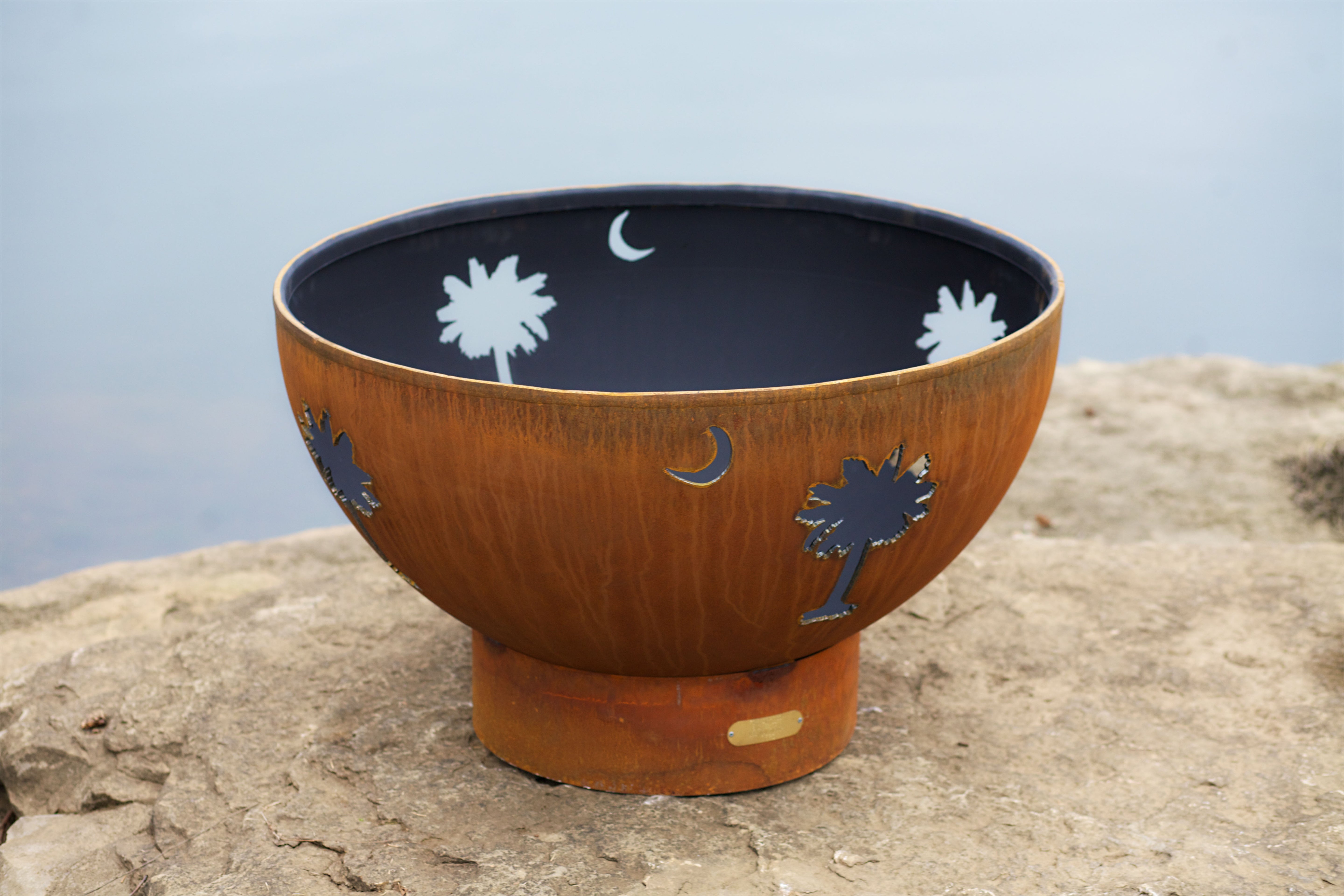 Fire Pit Art Tropical Moon