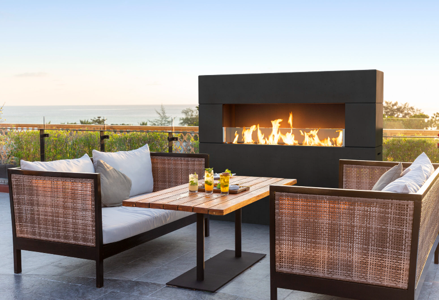 American Fyre designs - Milan Tall Outdoor Fireplace