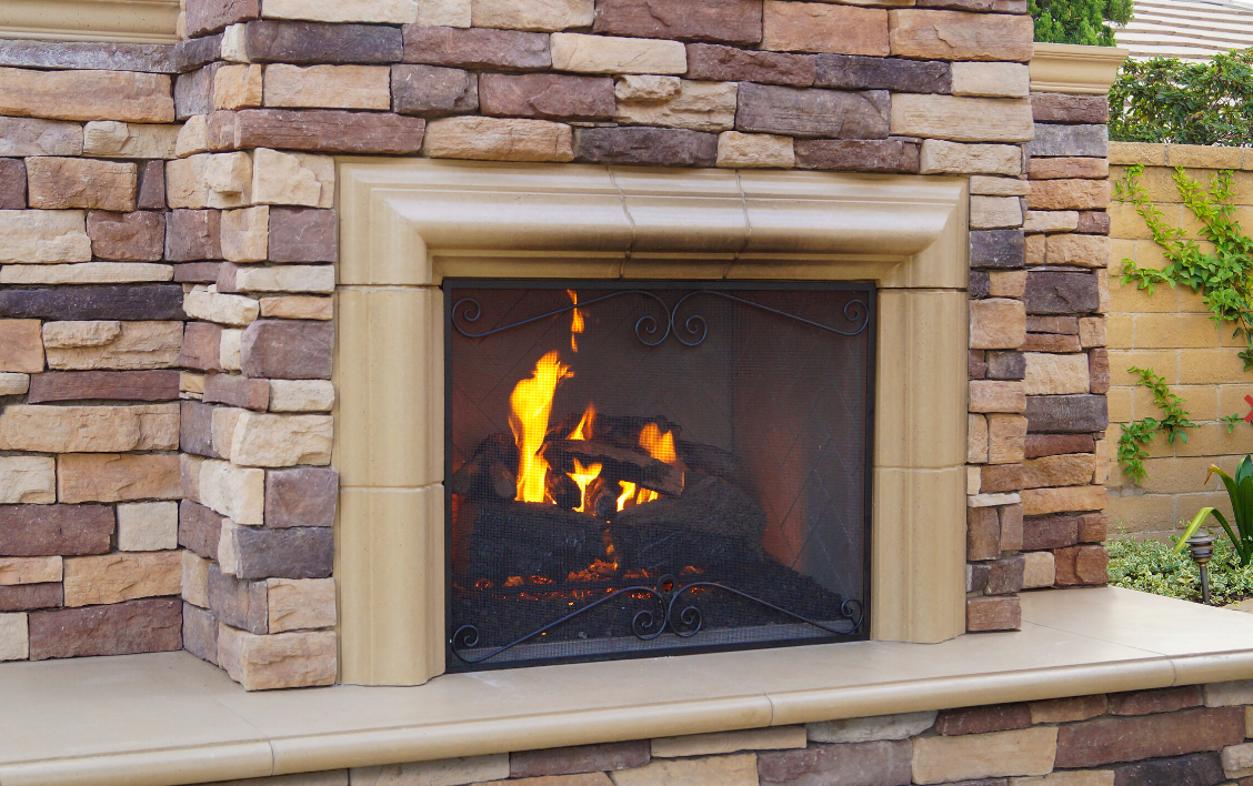 American Fyre Designs - Contractors Model (with Moulding) Outdoor Fireplace